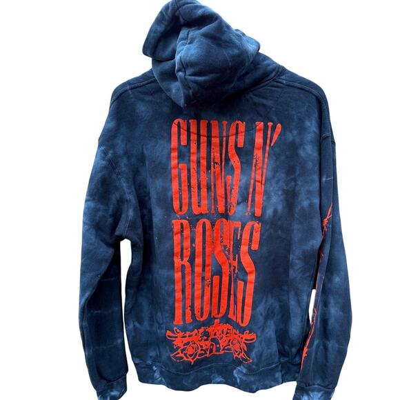 Guns N Roses Perhaps barb wire Blue Tie Dye hoodie Sweatshirt Size XL - Picture 2 of 6